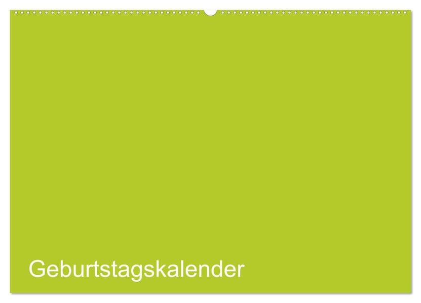 Bastel-Geburtstagskalender grün / Geburtstagskalender (Wandkalender 2027 DIN A2 quer), CALVENDO Monatskalender