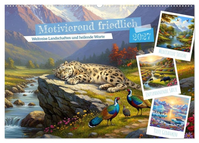 Motivierend friedlich (Wandkalender 2027 DIN A2 quer), CALVENDO Monatskalender