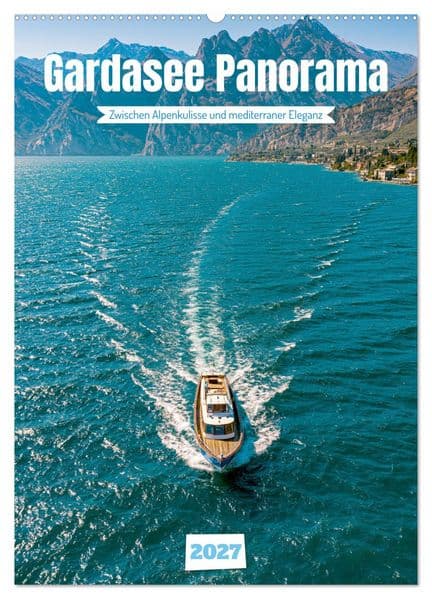 Gardasee Panorama (Wandkalender 2027 DIN A2 hoch), CALVENDO Monatskalender