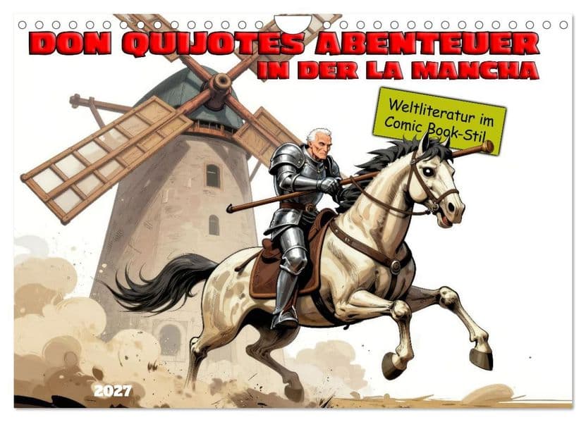Don Quijotes Abenteuer in der La Mancha (Wandkalender 2027 DIN A4 quer), CALVENDO Monatskalender