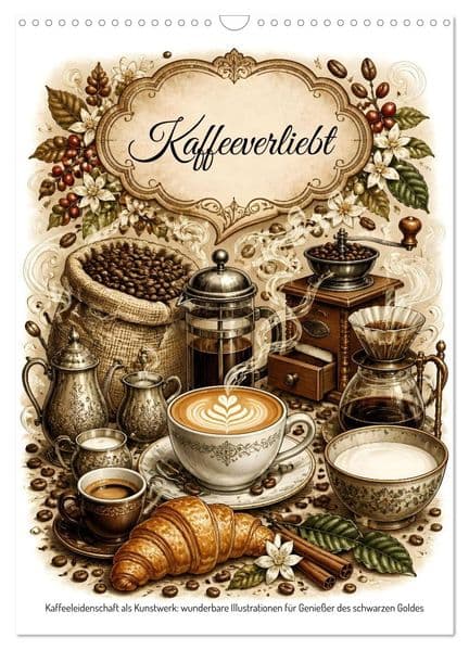 Kaffeeverliebt (Wandkalender 2027 DIN A3 hoch), CALVENDO Monatskalender