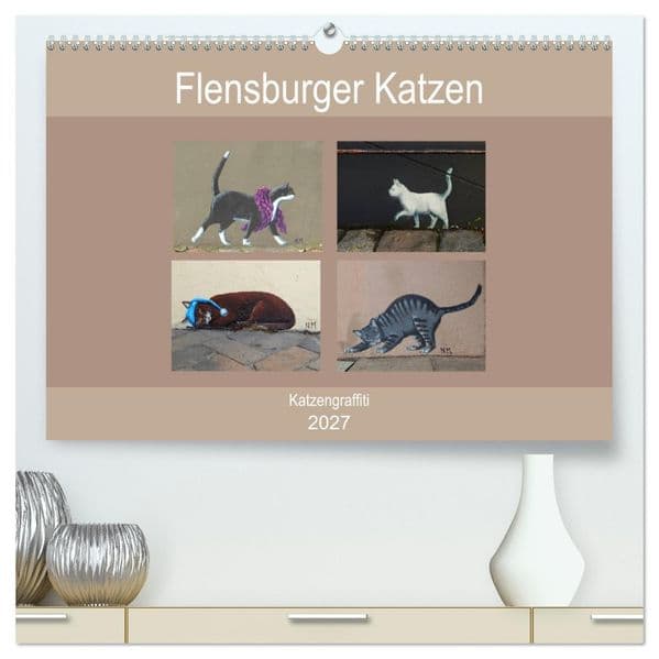 Flensburger Katzen (hochwertiger Premium Wandkalender 2027 DIN A2 quer), Kunstdruck in Hochglanz