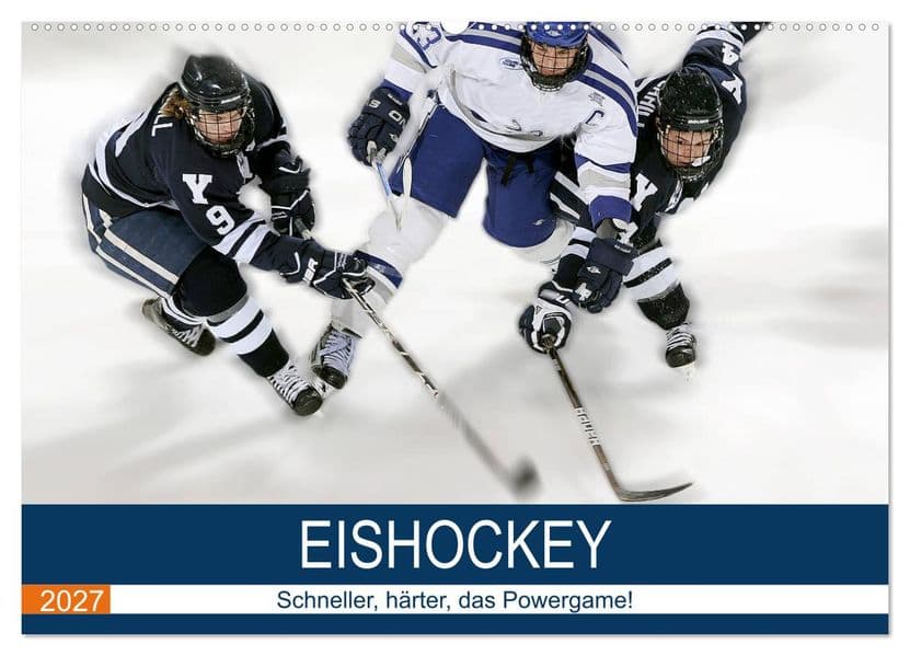 Eishockey! Schneller, härter, das Powergame! (Wandkalender 2027 DIN A2 quer), CALVENDO Monatskalender