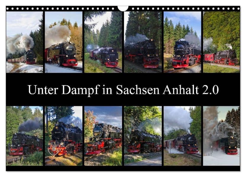 Unter Dampf in Sachsen Anhalt 2.0 (Wandkalender 2027 DIN A3 quer), CALVENDO Monatskalender