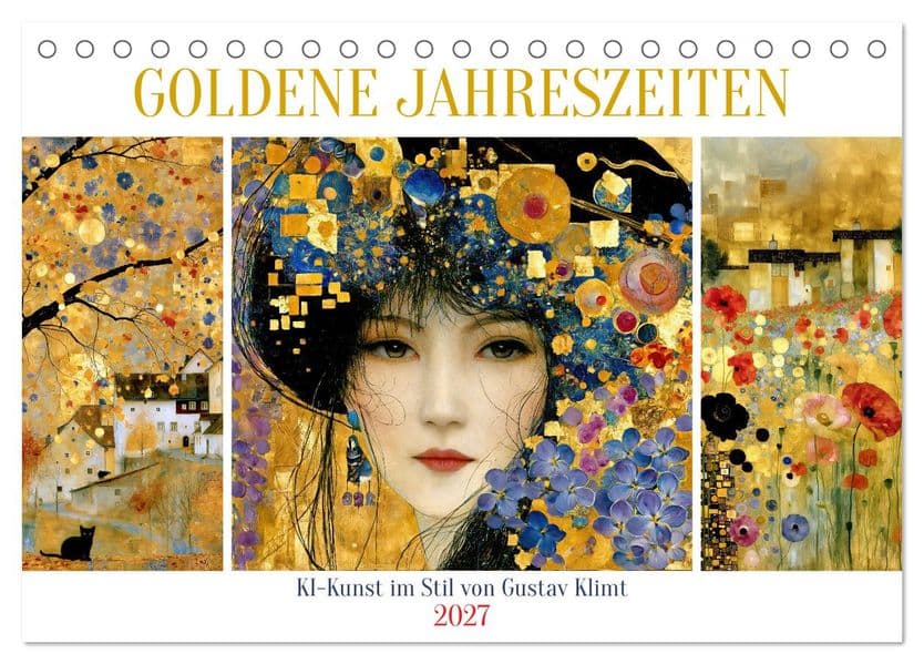 Goldene Jahreszeiten (Tischkalender 2027 DIN A5 quer), CALVENDO Monatskalender