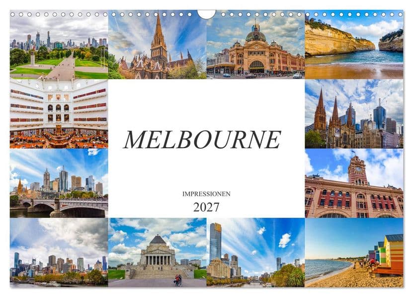 Melbourne Impressionen (Wandkalender 2027 DIN A3 quer), CALVENDO Monatskalender
