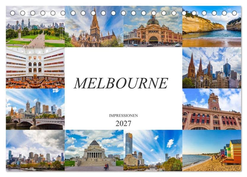 Melbourne Impressionen (Tischkalender 2027 DIN A5 quer), CALVENDO Monatskalender