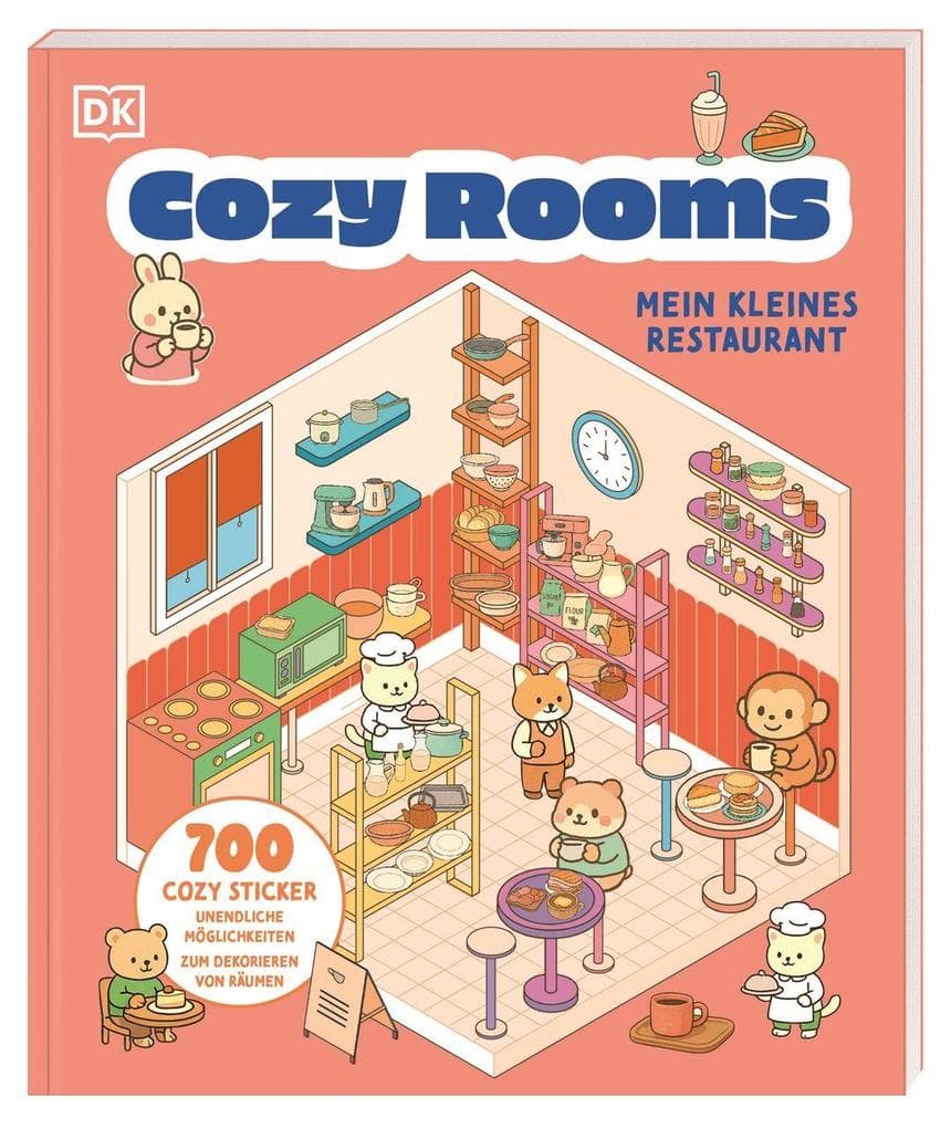 Cozy Rooms. Mein kleines Restaurant: 700 cozy Sticker, unendliche Möglichkeiten zum Dekorieren von Räumen. Für Kinder ab 8 Jahren, Teens und Erwachsene