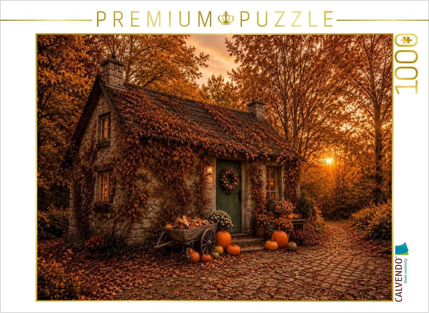 CALVENDO Puzzle Herbstzauber vor der Hütte | 1000 Teile Lege-Größe 64x48cm Foto-Puzzle für glückliche Stunden