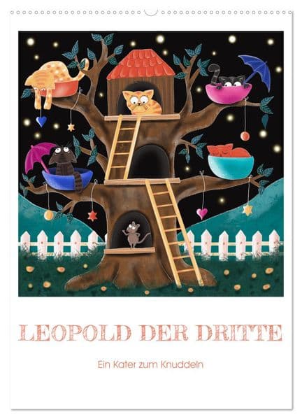 Leopold der Dritte - Ein Kater zum Knuddeln (Wandkalender 2027 DIN A2 hoch), CALVENDO Monatskalender: Entdecke die zauberhafte Welt von Kater Leo und Maus Susi!