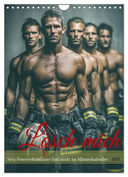 Lösch mich - Sexy Feuerwehrmänner fast nackt im Männerkalender (Wandkalender 2027 DIN A4 hoch), CALVENDO Monatskalender
