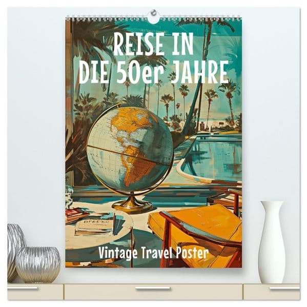 Reise in die 50er Jahre. Vintage Travel Poster. (hochwertiger Premium Wandkalender 2027 DIN A2 hoch), Kunstdruck in Hochglanz