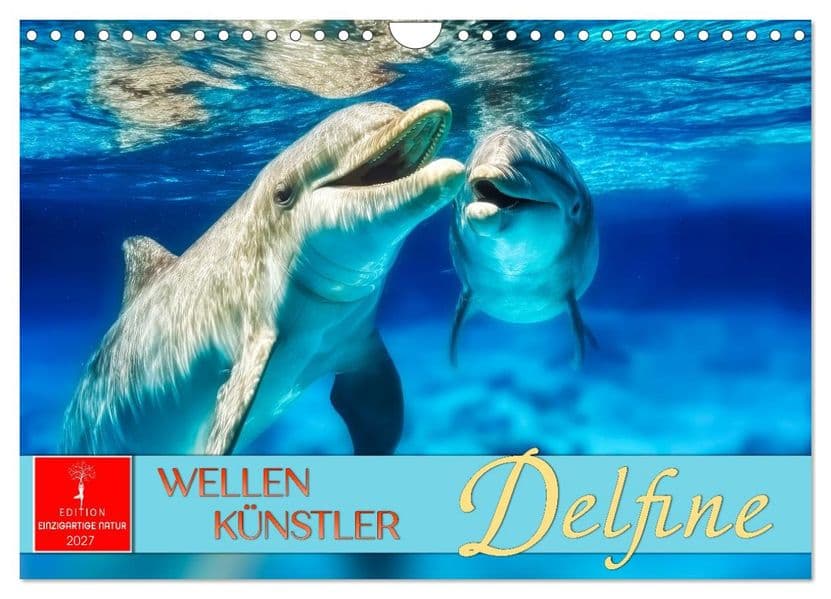 Delfine - Wellen Künstler (Wandkalender 2027 DIN A4 quer), CALVENDO Monatskalender