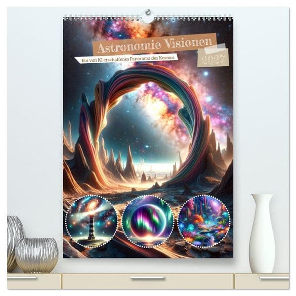 Astronomie Visionen - Ein von KI erschaffenes Panorama des Kosmos (hochwertiger Premium Wandkalender 2027 DIN A2 hoch), Kunstdruck in Hochglanz