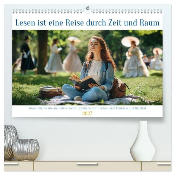 Lesen ist eine Reise durch Zeit und Raum (hochwertiger Premium Wandkalender 2027 DIN A2 quer), Kunstdruck in Hochglanz