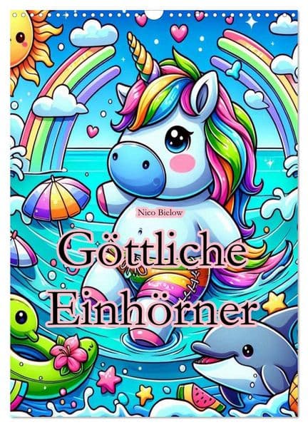 Göttliche Einhörner (Wandkalender 2027 DIN A3 hoch), CALVENDO Monatskalender