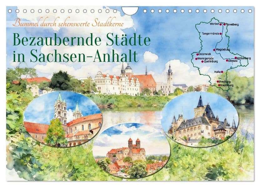 Bezaubernde Städte in Sachsen-Anhalt (Wandkalender 2027 DIN A4 quer), CALVENDO Monatskalender