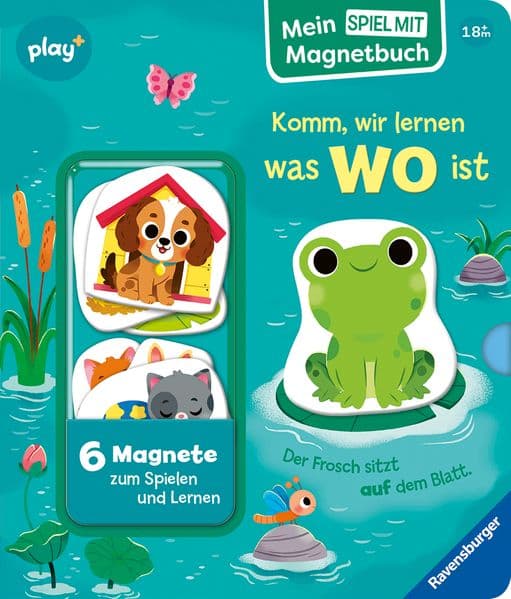 Play+ Mein Spiel mit-Magnetbuch Komm, wir lernen was wo ist - ab 18 Monate