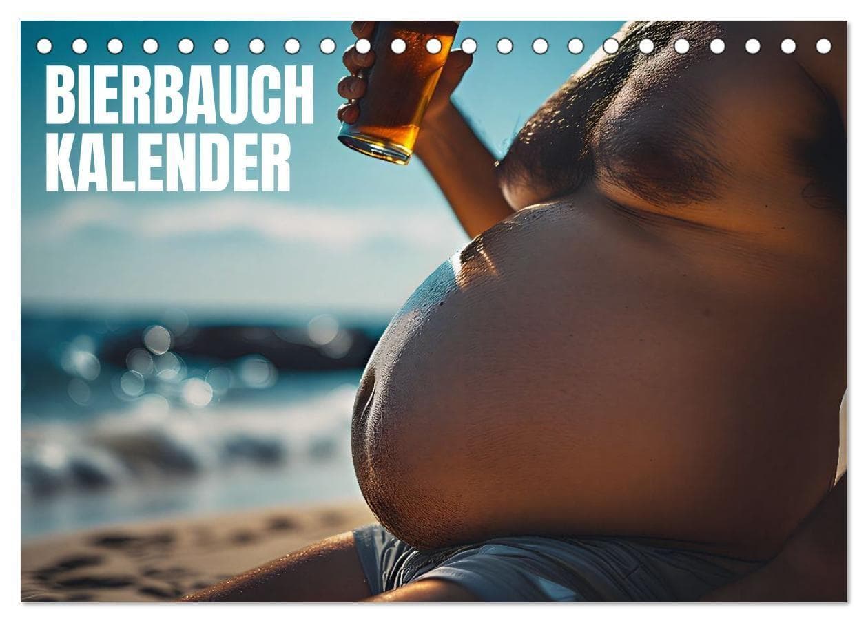 Lustige Kalender Männer mit Bierbäuchen - Bierbauch Kalender Geschenk für Kollegen, Freunde & Party-Liebhaber Wandkalender (Tischkalender 2027 DIN A5 quer), CALVENDO Monatskalender