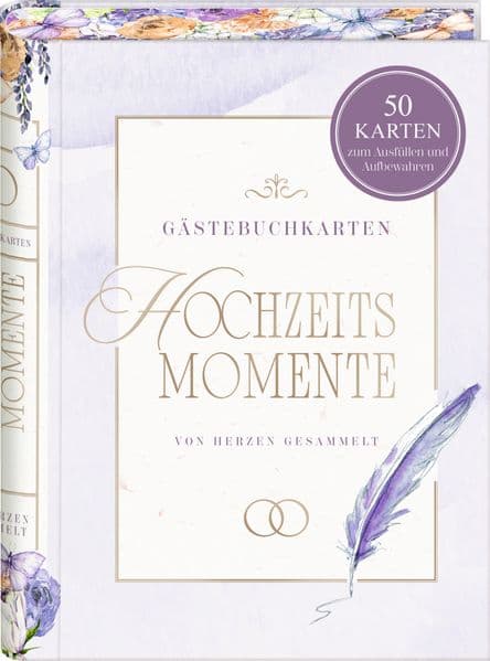 Gästebuchkarten in Geschenkbox - Hochzeitsmomente