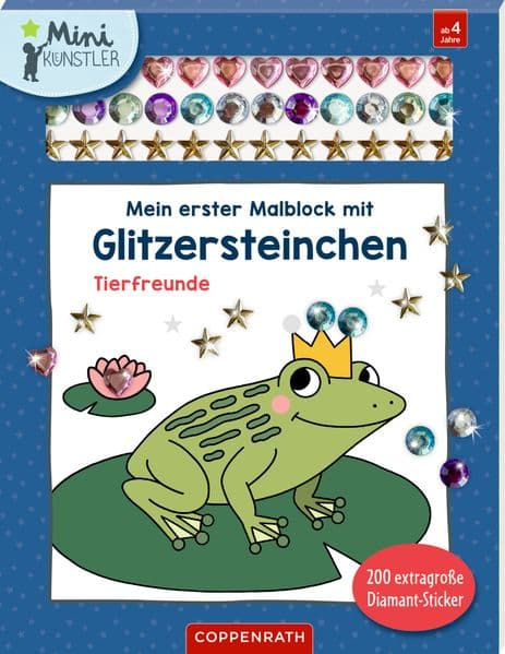 Mein erster Malblock mit Glitzersteinchen - Tierfreunde