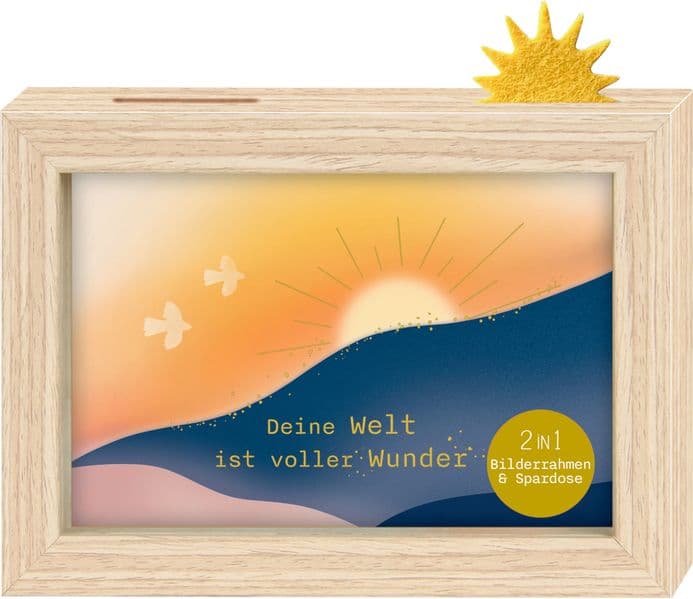 Bilderrahmen-Spardose - Deine Welt ist voller Wunder