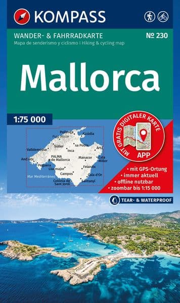 KOMPASS Wanderkarte 230 Mallorca 1:75.000