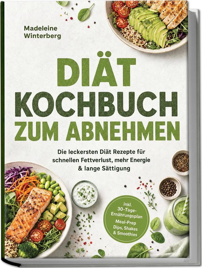 Diät Kochbuch zum Abnehmen: Die leckersten Diät Rezepte für schnellen Fettverlust, mehr Energie & lange Sättigung - inkl. 30-Tage-Ernährungsplan, Meal-Prep, Dips, Shakes & Smoothies