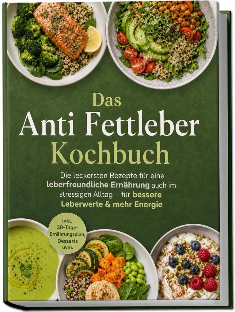 Das Anti Fettleber Kochbuch: Die leckersten Rezepte für eine leberfreundliche Ernährung auch im stressigen Alltag - für bessere Leberwerte & mehr Energie - inkl. 30-Tage-Ernährungsplan, Desserts uvm.