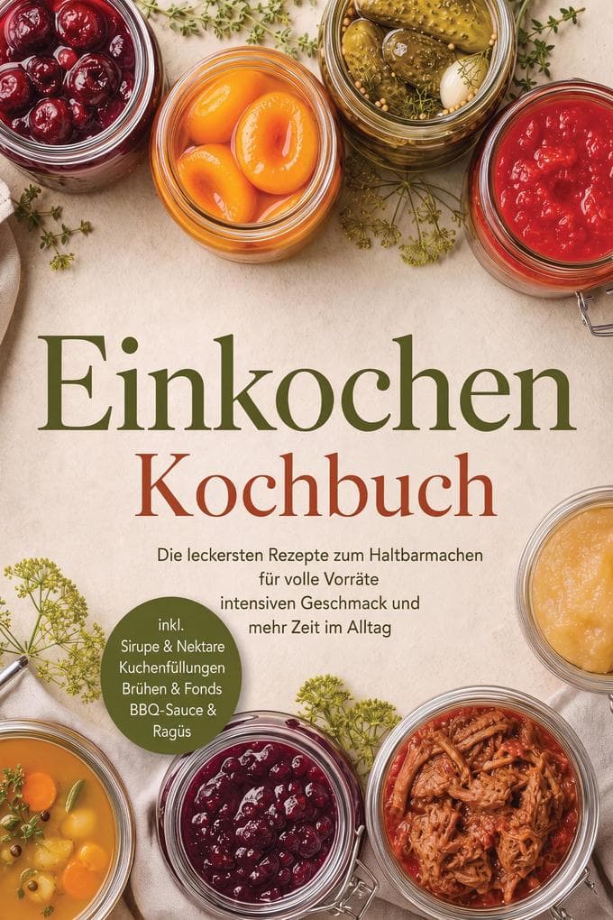 Einkochen Kochbuch: Die leckersten Rezepte zum Haltbarmachen für volle Vorräte, intensiven Geschmack & mehr Zeit im Alltag - inkl. Sirupe & Nektare, Kuchenfüllungen, Brühen & Fonds, BBQ-Sauce & Ragùs