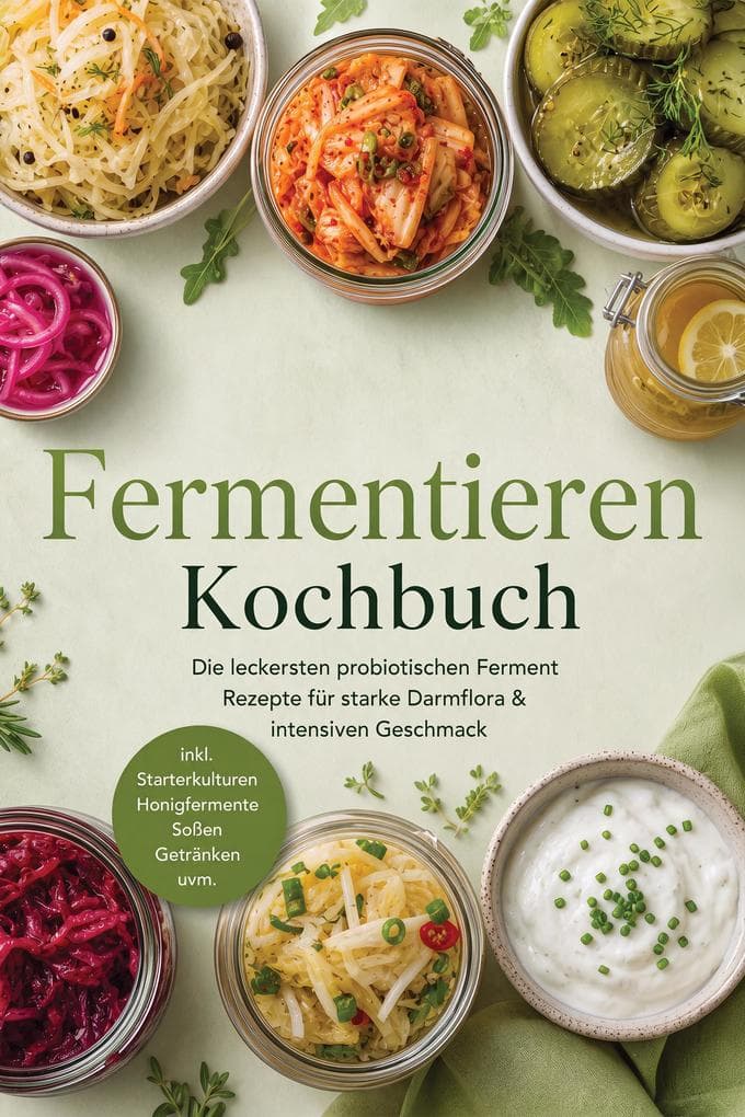 Fermentieren Kochbuch: Die leckersten probiotischen Ferment Rezepte für starke Darmflora & intensiven Geschmack - inkl. Starterkulturen, Honigfermente, Soßen, Getränken uvm.