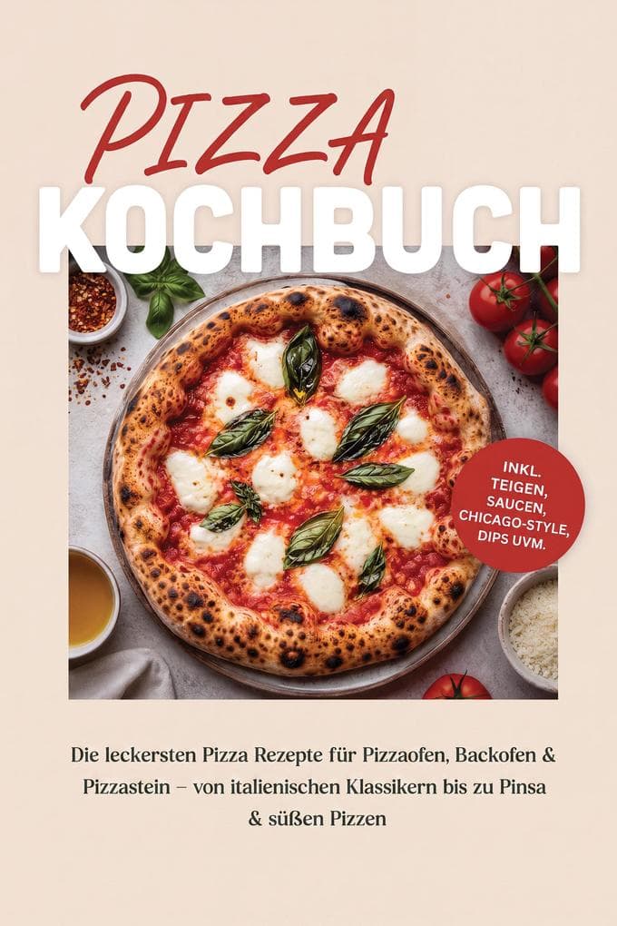 Pizza Kochbuch: Die leckersten Pizza Rezepte für Pizzaofen, Backofen & Pizzastein - von italienischen Klassikern bis zu Pinsa & süßen Pizzen - inkl. Teigen, Saucen, Chicago-Style, Dips uvm.