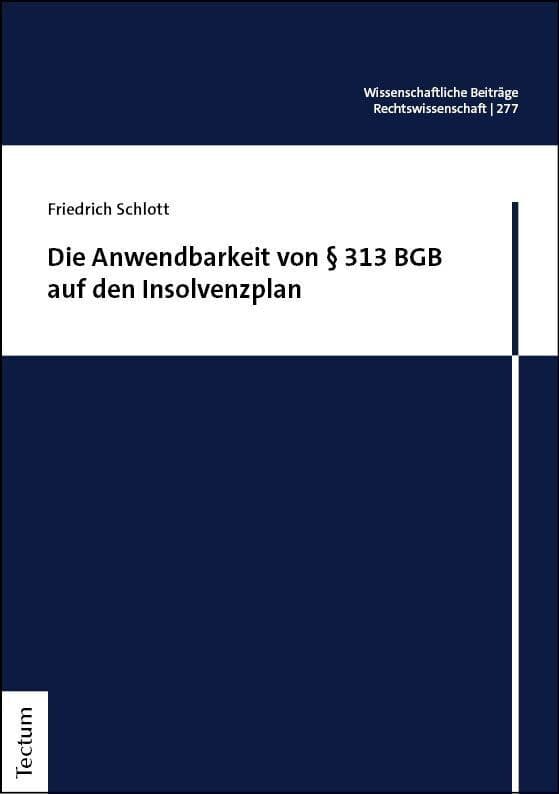Die Anwendbarkeit von § 313 BGB auf den Insolvenzplan
