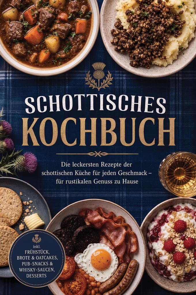 Schottisches Kochbuch: Die leckersten Rezepte der schottischen Küche für jeden Geschmack - für rustikalen Genuss zu Hause - inkl. Frühstück, Brote & Oatcakes, Pub-Snacks & Whisky-Saucen, Desserts