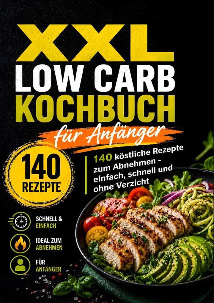 XXL Low Carb Kochbuch für Anfänger: 140 köstliche Rezepte zum Abnehmen ohne Verzicht