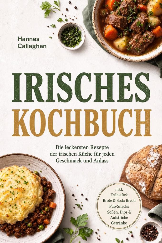 Irisches Kochbuch: Die leckersten Rezepte der irischen Küche für jeden Geschmack und Anlass - inkl. Frühstück, Brote & Soda Bread, Pub-Snacks, Soßen, Dips & Aufstriche, Getränke