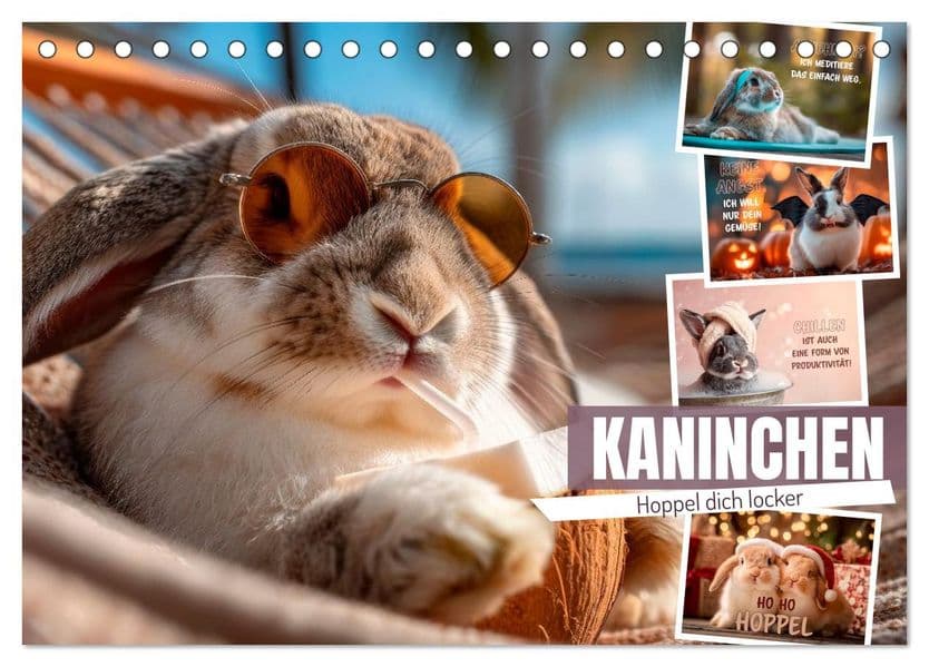 Kaninchen - Hoppel dich locker (Tischkalender 2027 DIN A5 quer), CALVENDO Monatskalender: Ein Jahr voller Langohren und flotter Sprüche