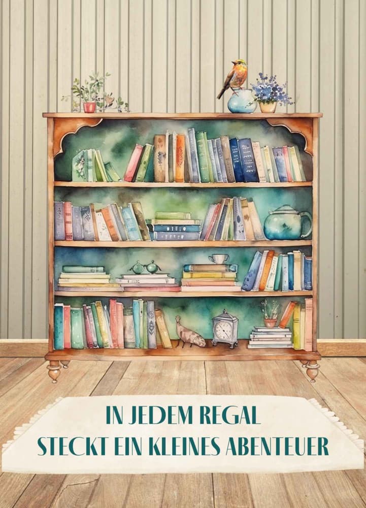 Postkarte - In jedem Regal steckt ein kleines Abenteuer.