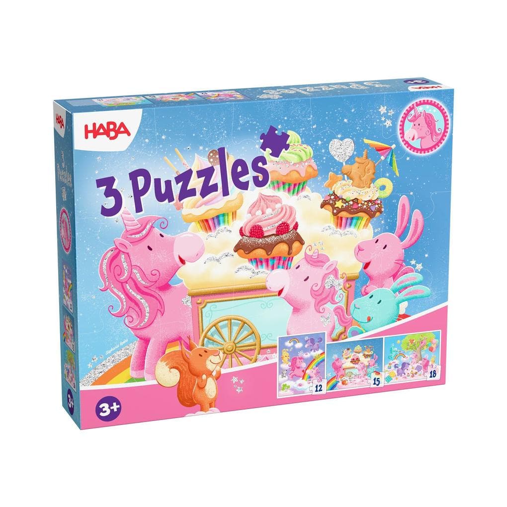 3 Puzzles - Einhorn Glitzerglück 12/15/18 Teile