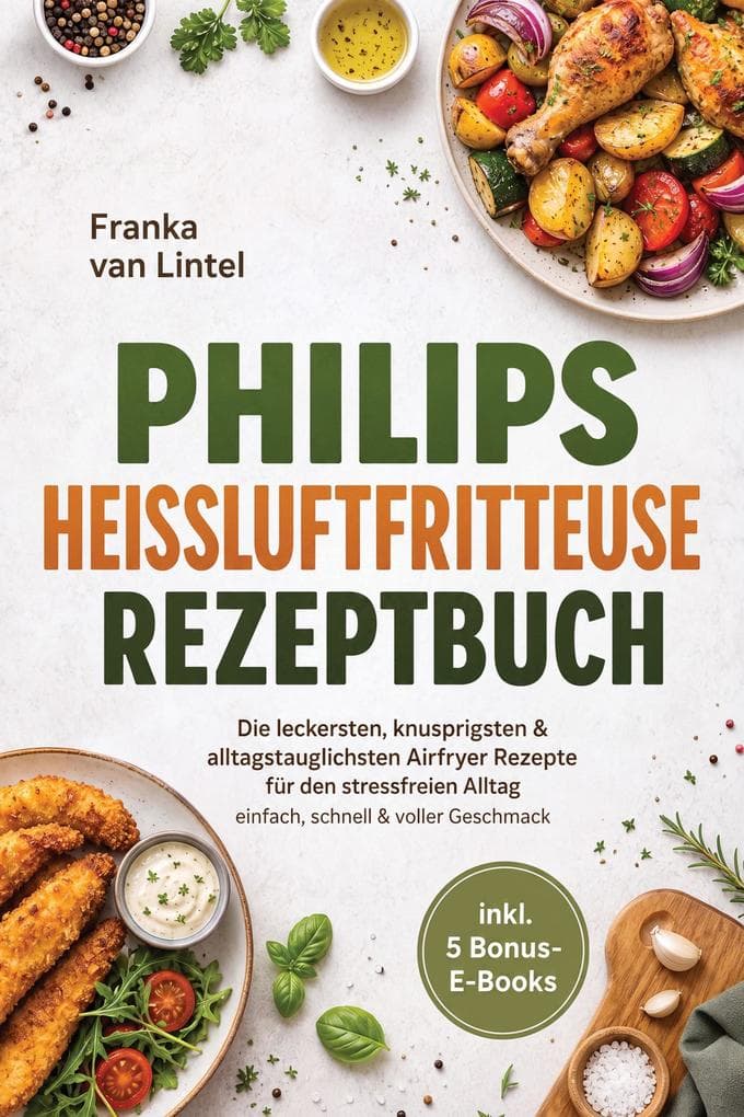 Philips Heißluftfritteuse Rezeptbuch: Die leckersten, knusprigsten & alltagstauglichsten Airfryer Rezepte für den stressfreien Alltag - einfach, schnell & voller Geschmack - inkl. 5 Bonus-E-Books
