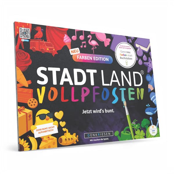 DENKRIESEN - STADT LAND VOLLPFOSTEN® Farben Edition - "Jetzt wird's bunt" | A4 Spielblock