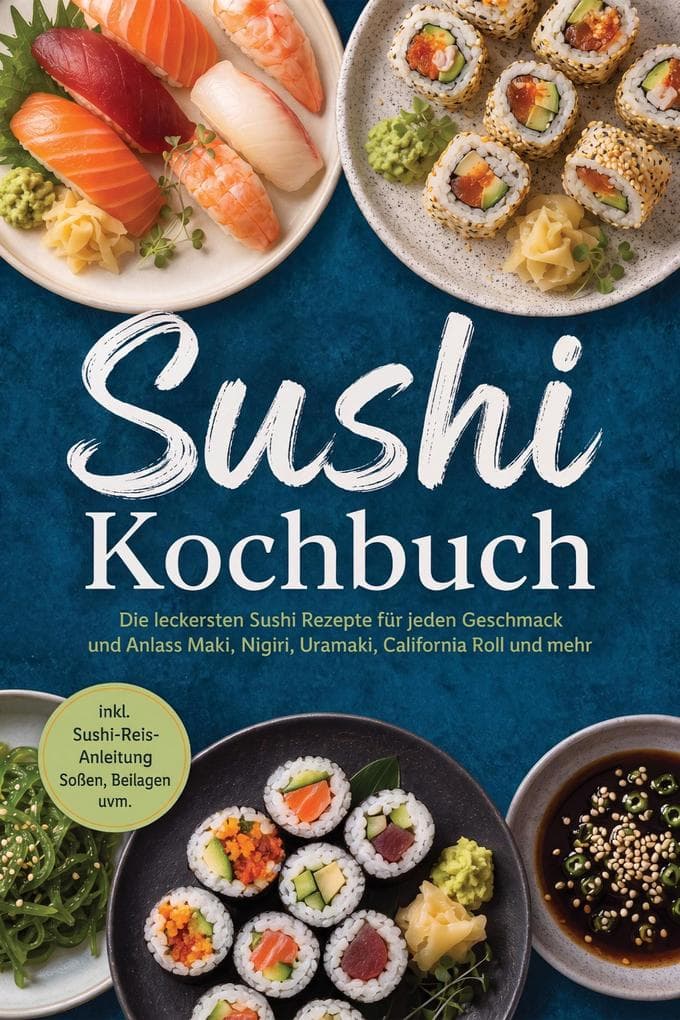 Sushi Kochbuch: Die leckersten Sushi Rezepte für jeden Geschmack und Anlass - Maki, Nigiri, Uramaki, California Roll und mehr - inkl. Sushi-Reis-Anleitung, Soßen, Beilagen uvm.