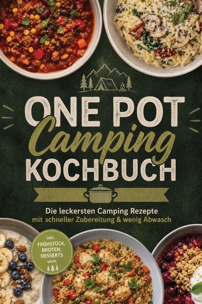 One Pot Camping Kochbuch: Die leckersten Camping Rezepte mit schneller Zubereitung & wenig Abwasch - inkl. Frühstück, Broten, Desserts uvm.