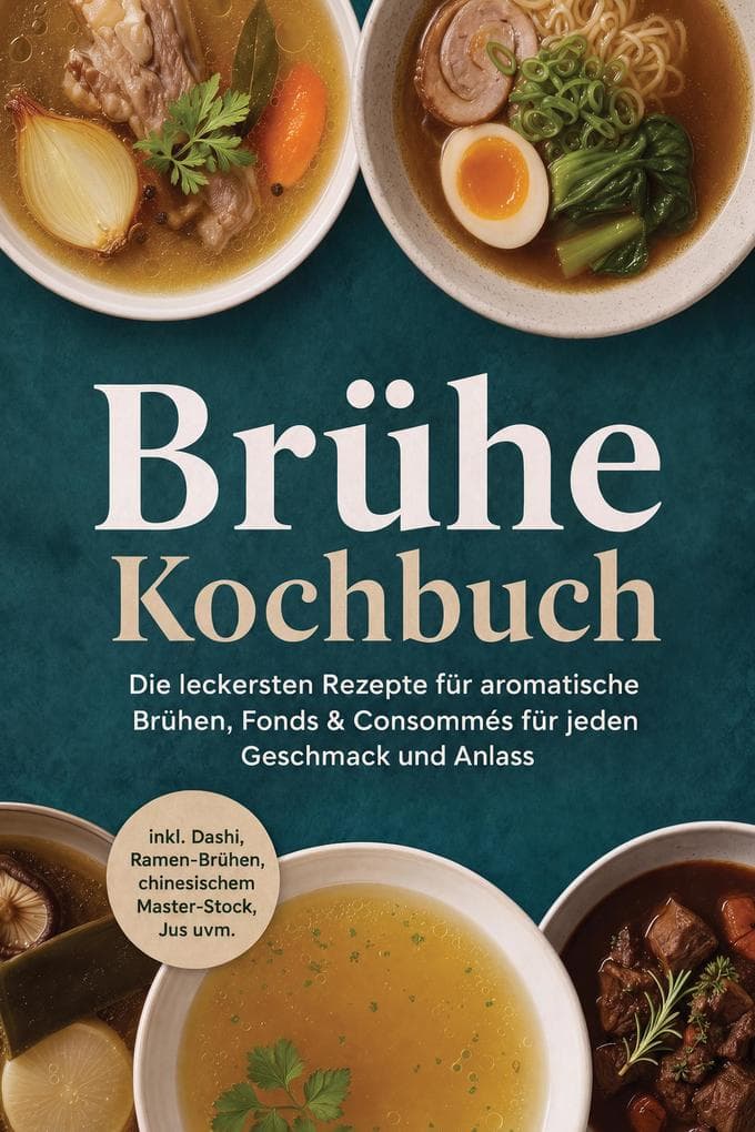 Brühe Kochbuch: Die leckersten Rezepte für aromatische Brühen, Fonds & Consommés für jeden Geschmack und Anlass - inkl. Dashi, Ramen-Brühen, chinesischem Master-Stock, Jus uvm.