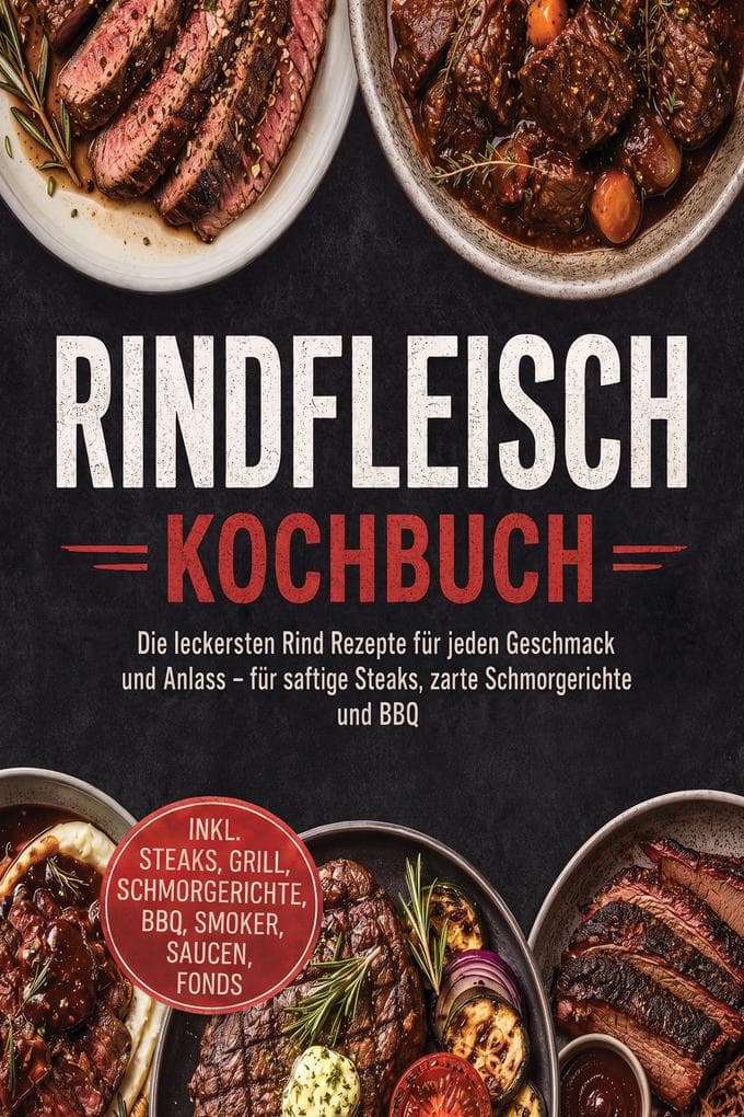Rindfleisch Kochbuch: Die leckersten Rind Rezepte für jeden Geschmack und Anlass - für saftige Steaks, zarte Schmorgerichte und BBQ - inkl. Steaks, Grill, Schmorgerichte, BBQ, Smoker, Saucen, Fonds