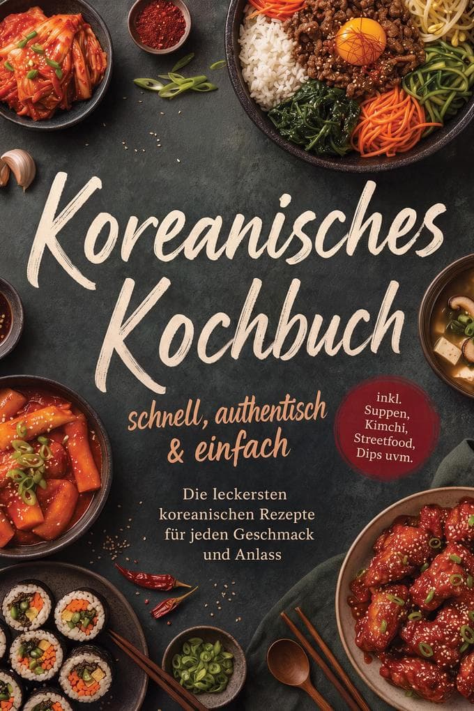 Koreanisches Kochbuch - schnell, authentisch & einfach: Die leckersten koreanischen Rezepte für jeden Geschmack und Anlass - inkl. Suppen, Kimchi, Streetfood, Dips uvm.