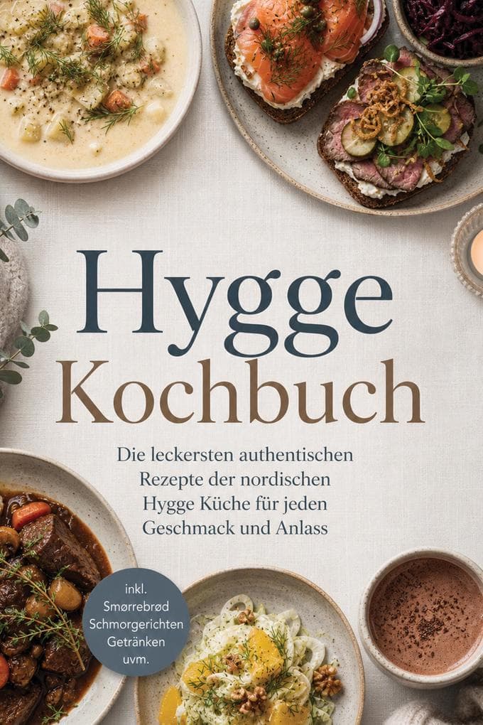 Hygge Kochbuch: Die leckersten authentischen Rezepte der nordischen Hygge Küche für jeden Geschmack und Anlass - inkl. Smørrebrød, Schmorgerichten, Getränken uvm.