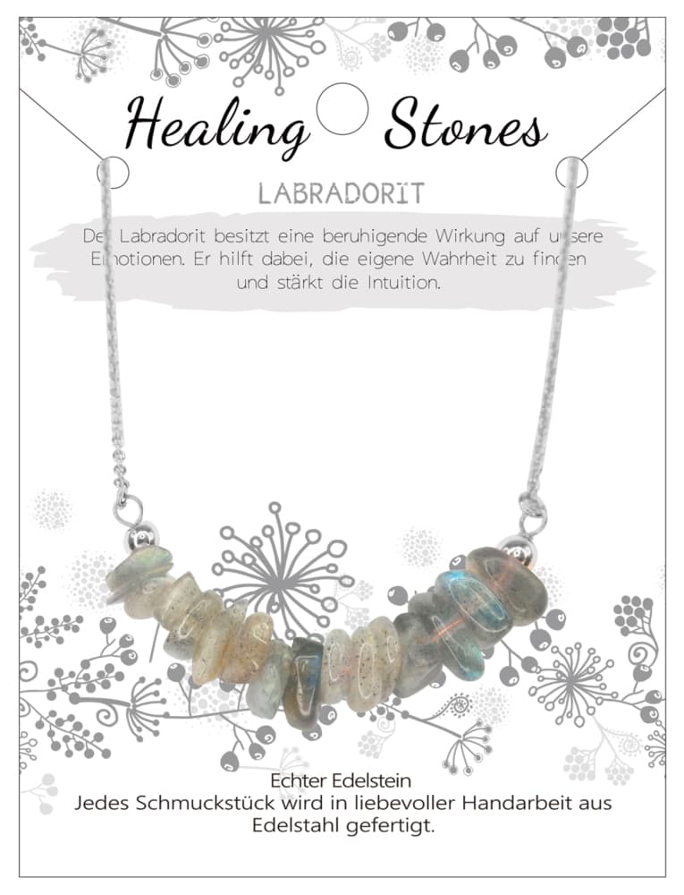 Labradorit Healing Stone Edelstahlkette, J702-08