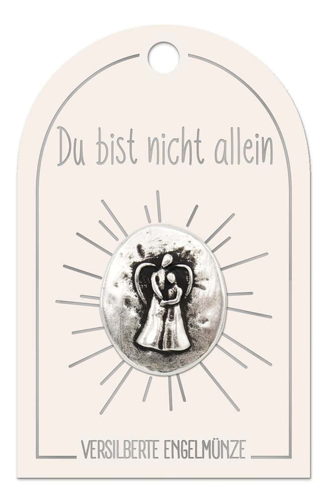 "Du bist nicht allein" Engel Münze auf Karte, K531