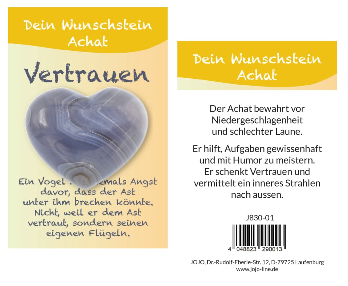 Achat Taschensteinherz Wunschstein, J836-01